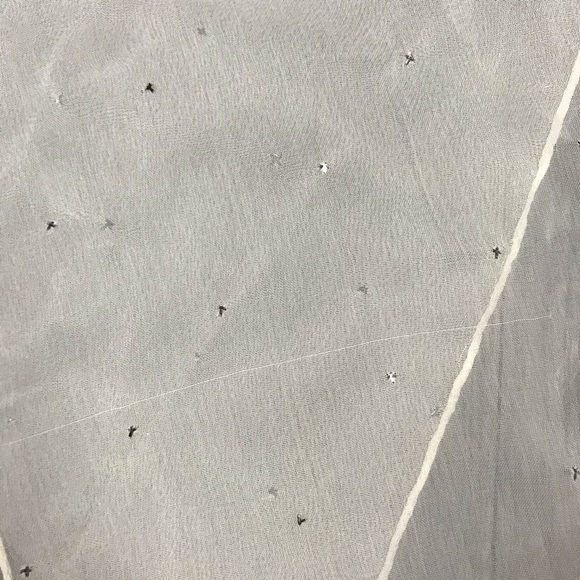 White Silver Metallic Sheer Shawl Wrap Scarf - Picture 8 of 9